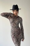 Celmia leopard midi dress
