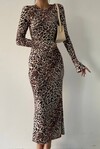 Celmia leopar mıdı elbise