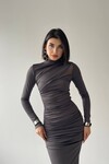 Argento Shoulder Tulle Detailed Dress