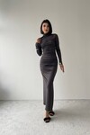 Argento Shoulder Tulle Detailed Dress