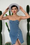 Popeye Jean Strapless Dress