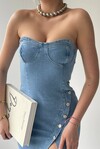 Popeye Jean Strapless Dress