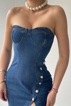 Popeye Jean Strapless Dress