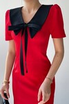 Zerra Collar Ribbon Detail Dress