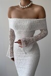 Arya Strapless Lace Dress