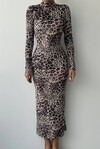 Astora Leopard Long Sleeve Dress