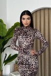 Astora Leopard Long Sleeve Dress