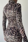 Astora Leopard Long Sleeve Dress