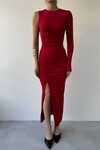 Carpisa One Sleeve Slit Dress