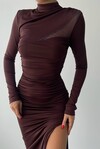 Dorra Slit Long Sleeve Dress