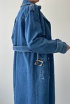 Long Denim Jacket with India Belt