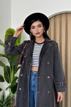 Long Denim Jacket with India Belt