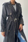 Long Denim Jacket with India Belt