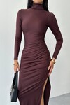 Jazzy Slit Draped Dress