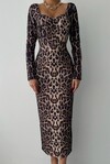 Varna Long Sleeve Leopard Dress