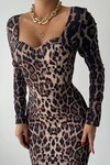 Varna Long Sleeve Leopard Dress