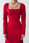 Volante Square Neck Dress