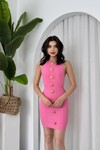 Katalina Gül Düğmeli Elbise