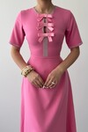 Wera Stoned Bow Detailed Dress