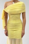 Yenel Shoulder Tie Detail Dress